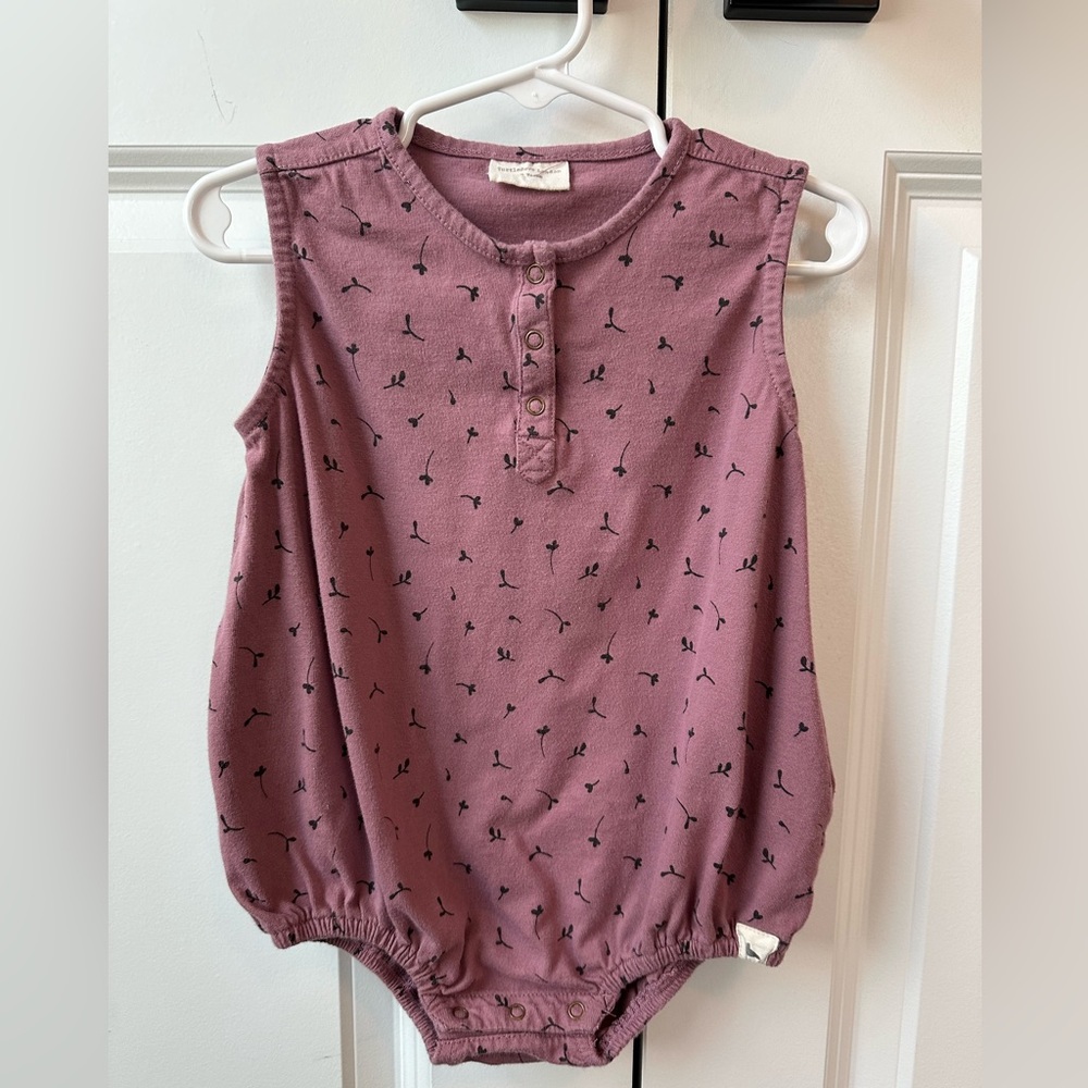 Turtledove London Seedling Print Bubble Romper (Size 12-24 Months)